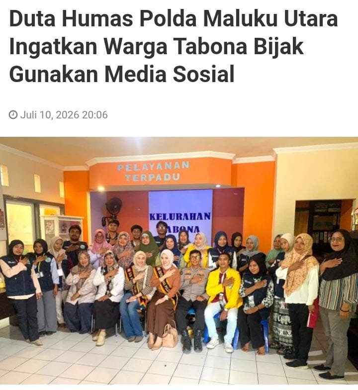Kegiatan Kolaborasi bersama KKN Unkhair dan Duta Humas Polda Maluku Utara dalam "Kegiatan Bijak Bermedia Sosial di Era Digital"