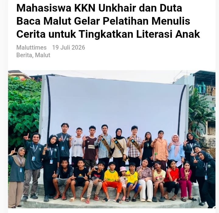 Kegiatan KKN Tematik Literasi di Kel.Kalumata Berkolaborasi dgn Duta Baca Malut